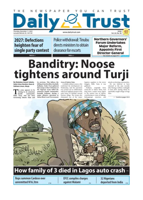 Cover of Daily Trust