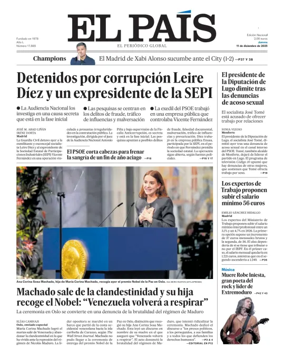 Cover of El País (País Vasco)
