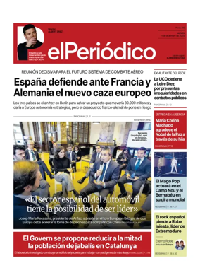 Cover of El Periódico de Catalunya (Castellano)