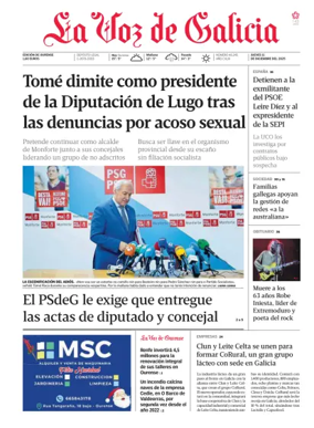 Cover of La Voz de Galicia (Ourense)