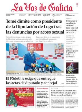 Cover of La Voz de Galicia (Santiago)