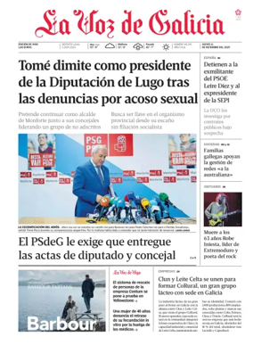 Cover of La Voz de Galicia (Vigo)