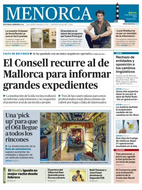 Cover of Menorca Diario Insular