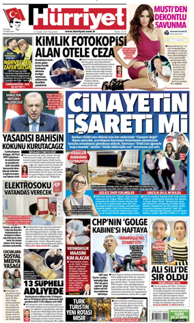Cover of Hurriyet Print Edition