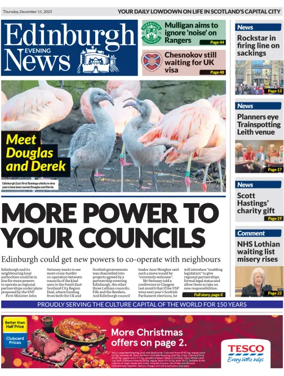 Cover of Edinburgh Evening News