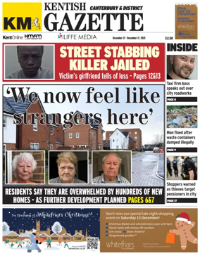 Cover of Kentish Gazette Canterbury & District