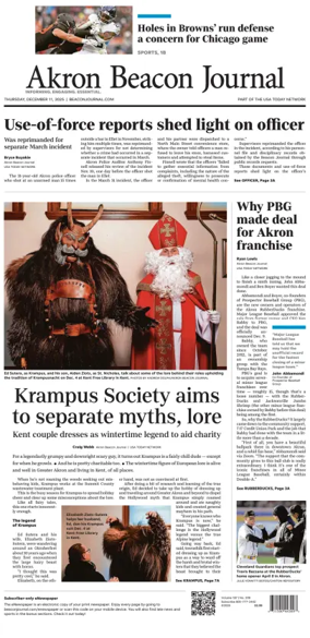 Cover of Akron Beacon Journal