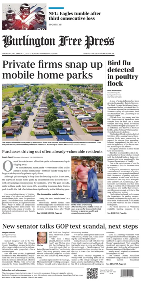 Cover of Burlington Free Press