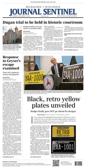 Cover of Milwaukee Journal Sentinel