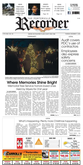 Cover of Porterville Recorder