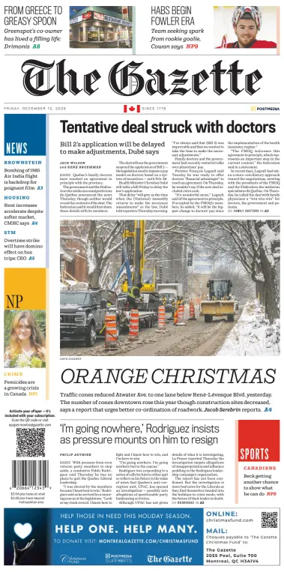 Cover of Montreal Gazette