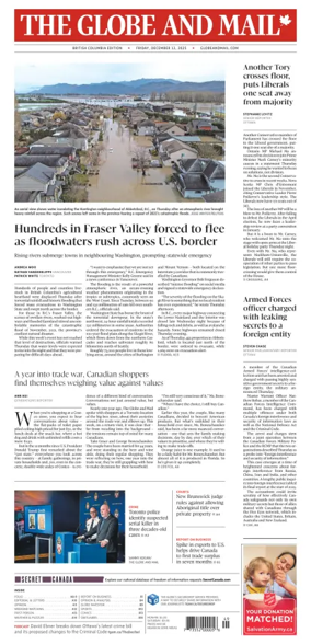 Cover of The Globe and Mail (BC Edition)