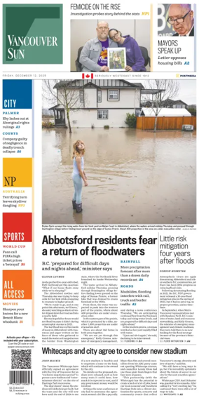 Cover of Vancouver Sun