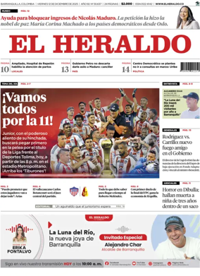 Cover of El Heraldo (Colombia)