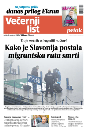 Cover of Večernji list - Zagreb
