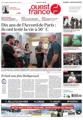 Cover of Ouest France (Quimper)