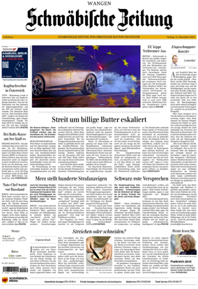 Cover of Schwaebische Zeitung (Wangen)