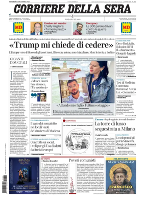 Cover of Corriere della Sera 
