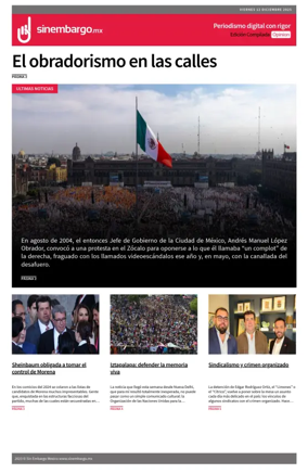 Cover of Sin Embargo Opinion