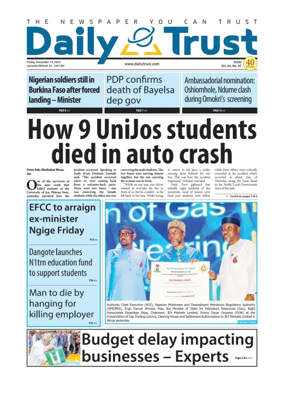 Cover of Daily Trust