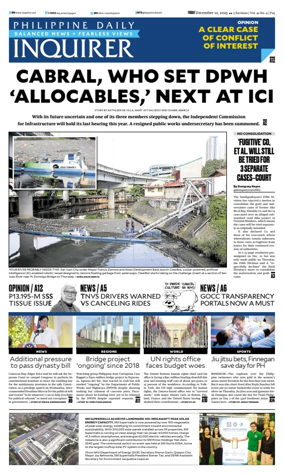 Cover of Philippine Daily Inquirer