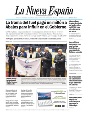 Cover of La Nueva España (Oviedo)