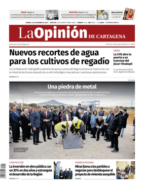 Cover of La Opinion de Murcia (Cartagena)