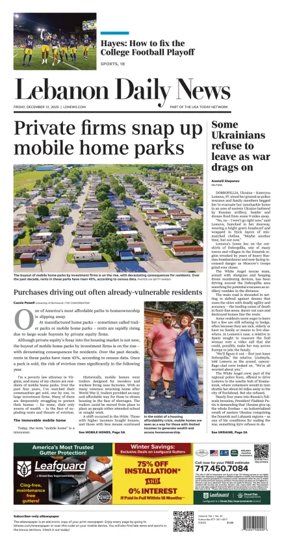 Cover of Lebanon Daily News