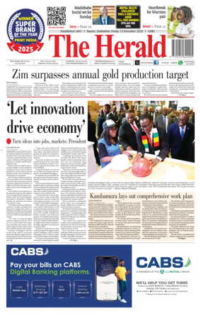 Cover of The Herald (Zimbabwe)