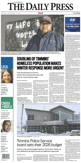 Cover of The Daily Press (Timmins)