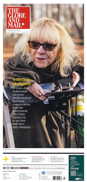 Cover of The Globe and Mail (Ottawa/Quebec Edition)