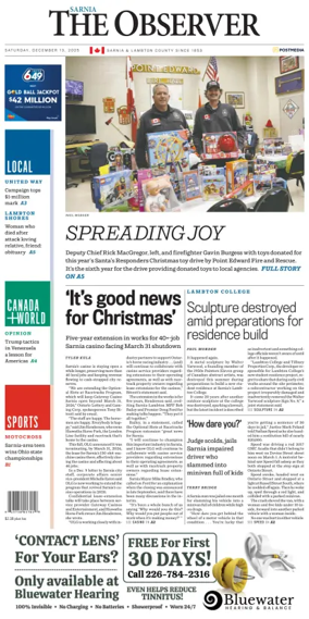 Cover of The Observer (Sarnia)