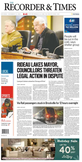 Cover of The Recorder & Times (Brockville)