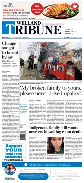 Cover of The Welland Tribune