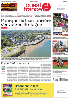 Cover of Ouest France (Lorient)