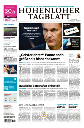 Cover of Hohenloher Tagblatt