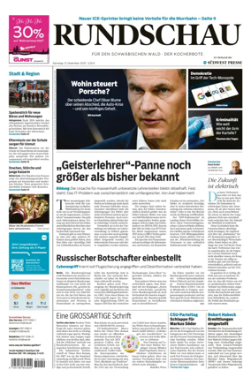 Cover of Rundschau für den Schwäbischen Wald – Der Kocherbote