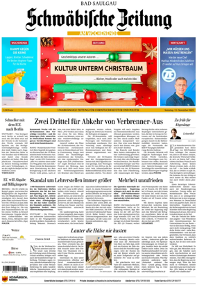 Cover of Schwaebische Zeitung (Bad Saulgau)