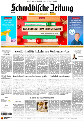 Cover of Schwaebische Zeitung (Bad Waldsee / Aulendorf)