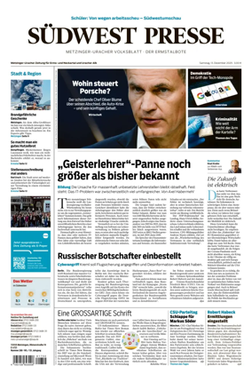 Cover of Südwest Presse (Metzinger Uracher Volksblatt / Der Ermstalbote)