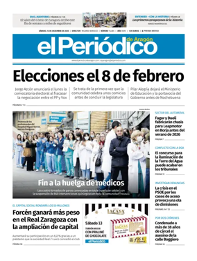 Cover of El Periódico Aragón
