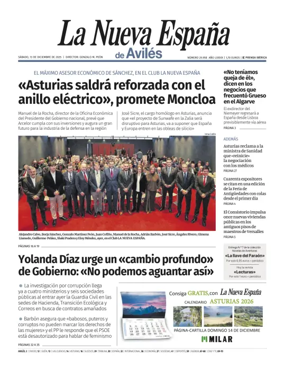 Cover of La Nueva España (Avilés)