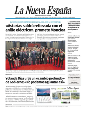 Cover of La Nueva España (Oviedo)