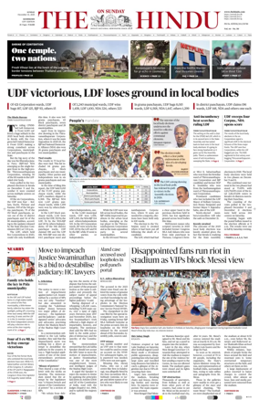 Cover of The Hindu (Kozhikode)
