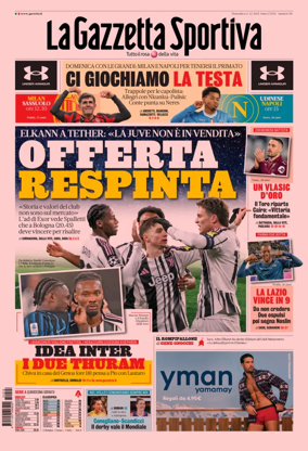 Cover of La Gazzetta dello Sport 