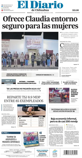 Cover of El Diario de Chihuahua