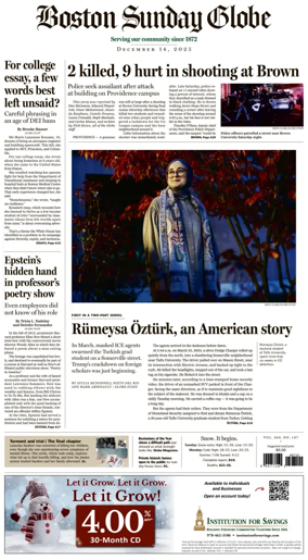 Cover of Boston Sunday Globe