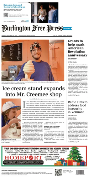 Cover of Burlington Free Press