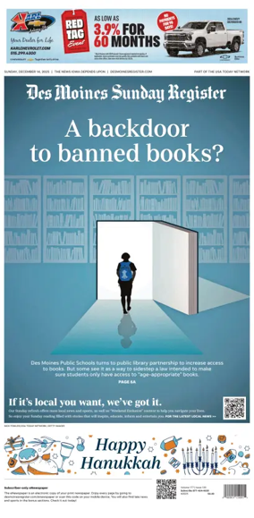 Cover of The Des Moines Register