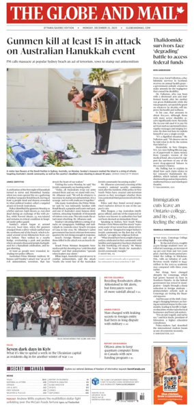 Cover of The Globe and Mail (Ottawa/Quebec Edition)